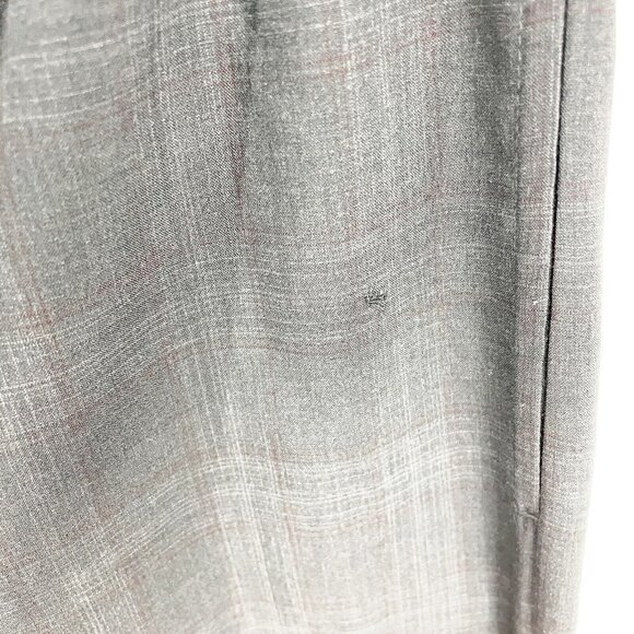 Eskandar Gray Plaid Drawstring Wide Leg pants Trousers Sz 1 100% Wool - Picture 3 of 7